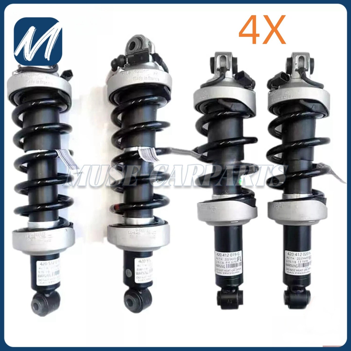4 front and rear shock absorbers + 2 rear air springs for Toyota Sequoia 2008 - 2019