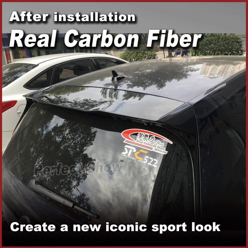 for VW GOLF7 VII MK7 GTI 2014-2017 REAL Carbon Rear Roof Top Window Spoiler Wing