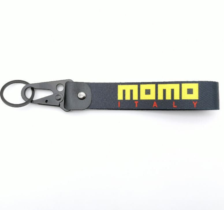 Car keychain/key ring with lanyard car accessories for Momo, black, suitable for Mazda .