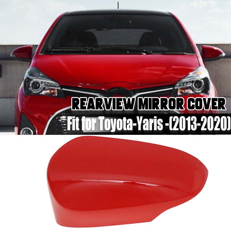 Left Driver Side Door Wing Mirror Cover Cap Red for Toyota Yaris13-20