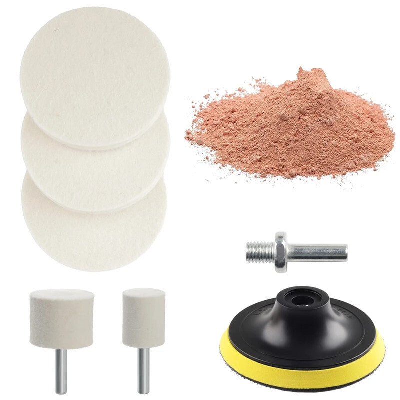 8PC Car Window Glass Polishing Grinding Scratch Removal Felt Pad Repair Tool