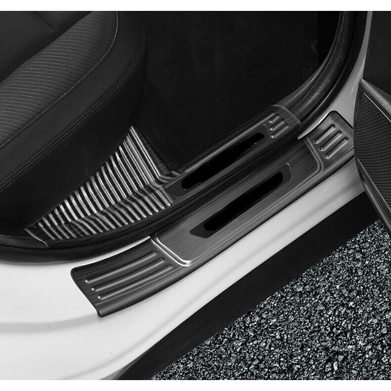 for Hyundai Sonata 2020-23 Black Steel Door Sill Cover Scuff Plate Guard Cover8
