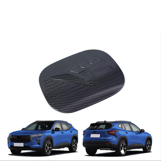 Carbon fiber exterior automotive fuel tank cap trim for Chevrolet Trax 2024