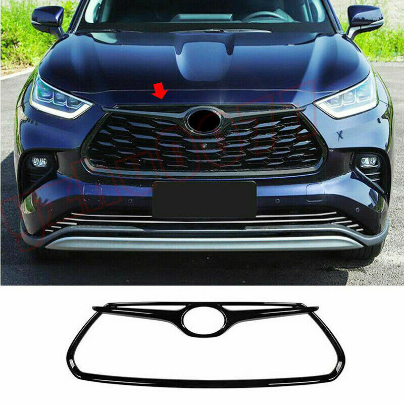 3P Grille Cover Trim for Toyota Highlander 2020-2023 Glossy Black Garnish Frame