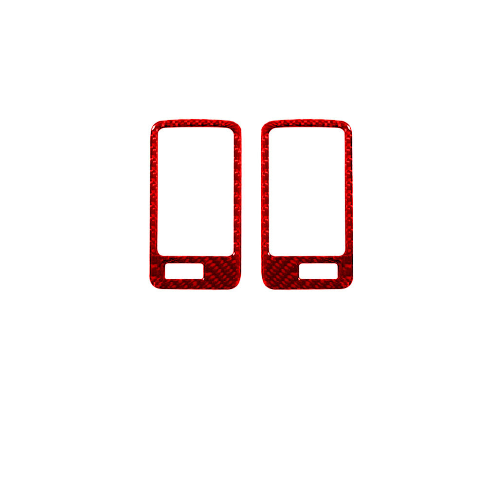 2Pcs Red Carbon Fiber Rear Pillar Vent Outlet Cover Trim for Audi Q7 2007-2015