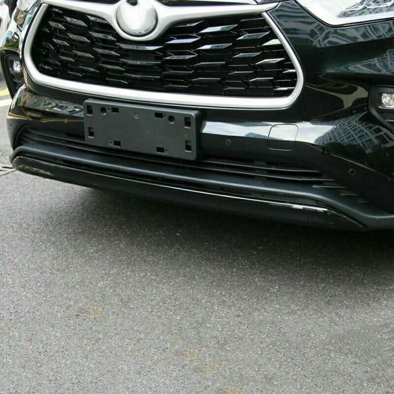 For Highlander 2020-2023 ABS Glossy Black Front Bumper Lip Molding Strips Trim