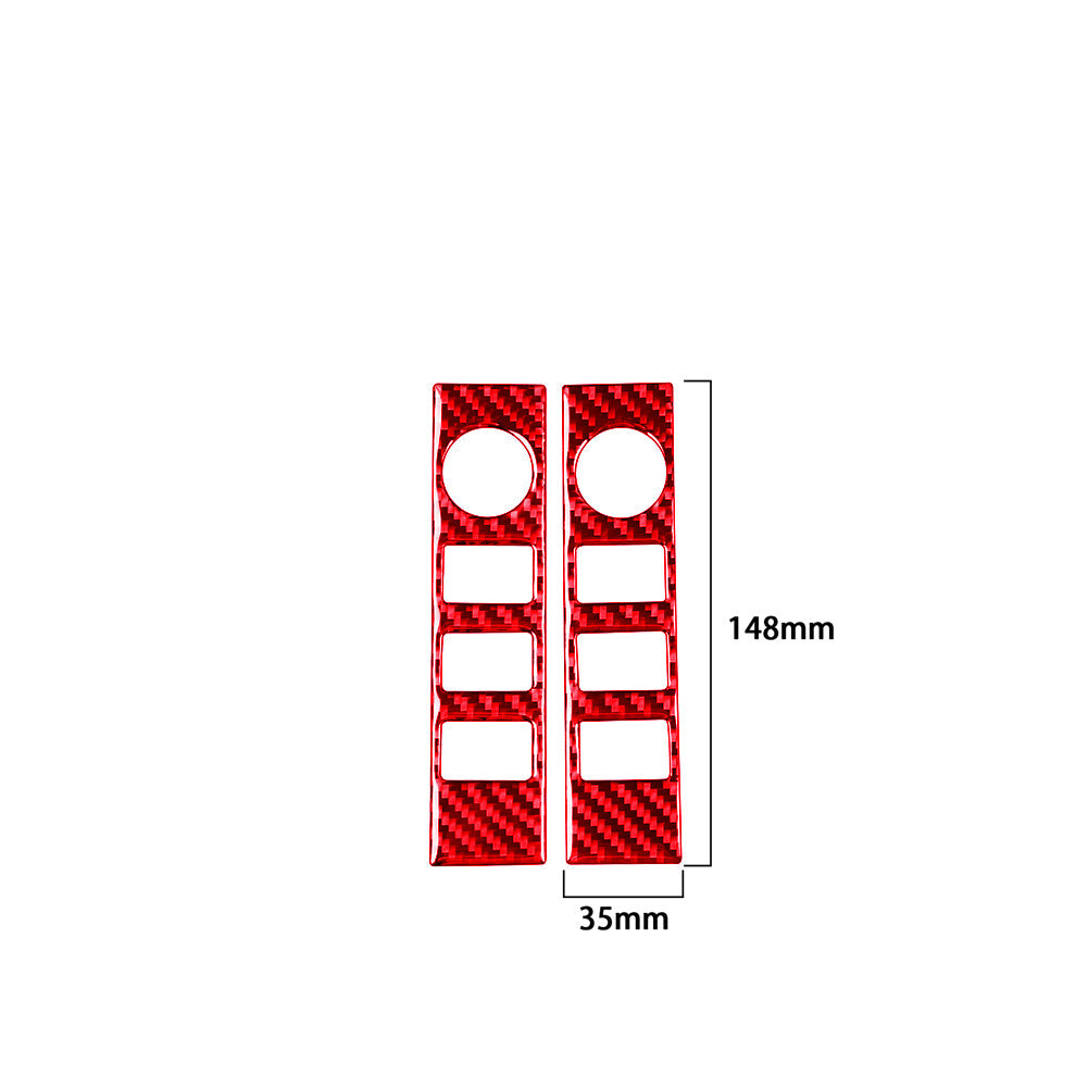 Red Carbon Fiber Central Volume Button Cover Trim for TOYOTA TUNDRA 2014-2018