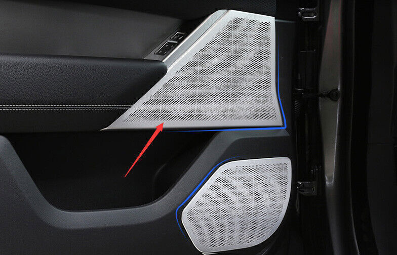 for Range Rover Velar 18-23 Silver Alloy Inner Door Speaker Sound Cover Trims 4X