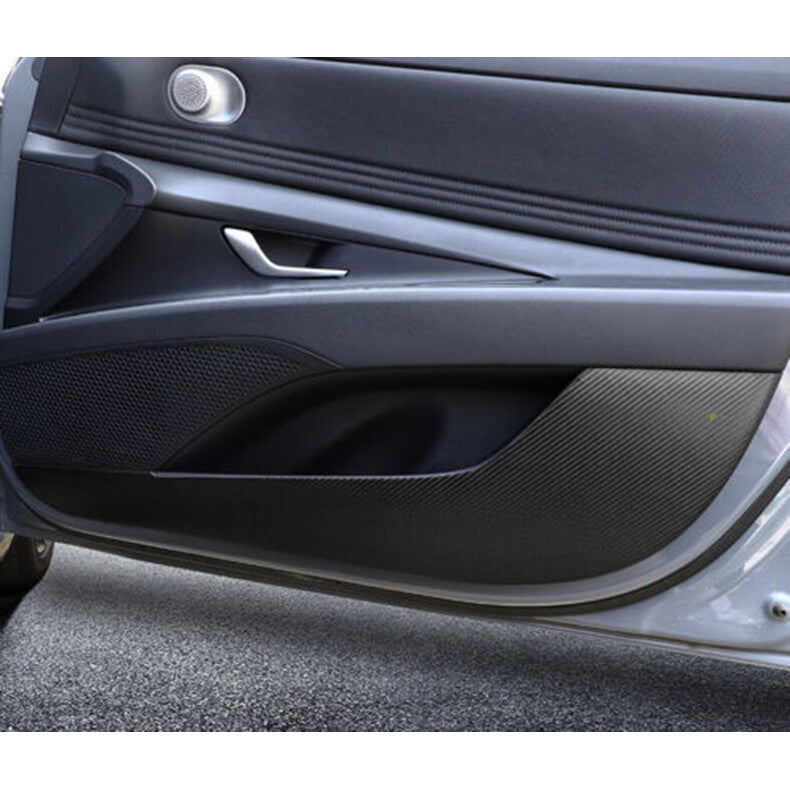 for Hyundai for Elantra 2021-2023 Carbon fiber Door Anti-Kick Panel Guard cover trim