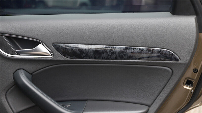 Car Inner Door Panel Cover Decoration Trim 4PCS Fit for Audi Q3 13-18 Black Wood