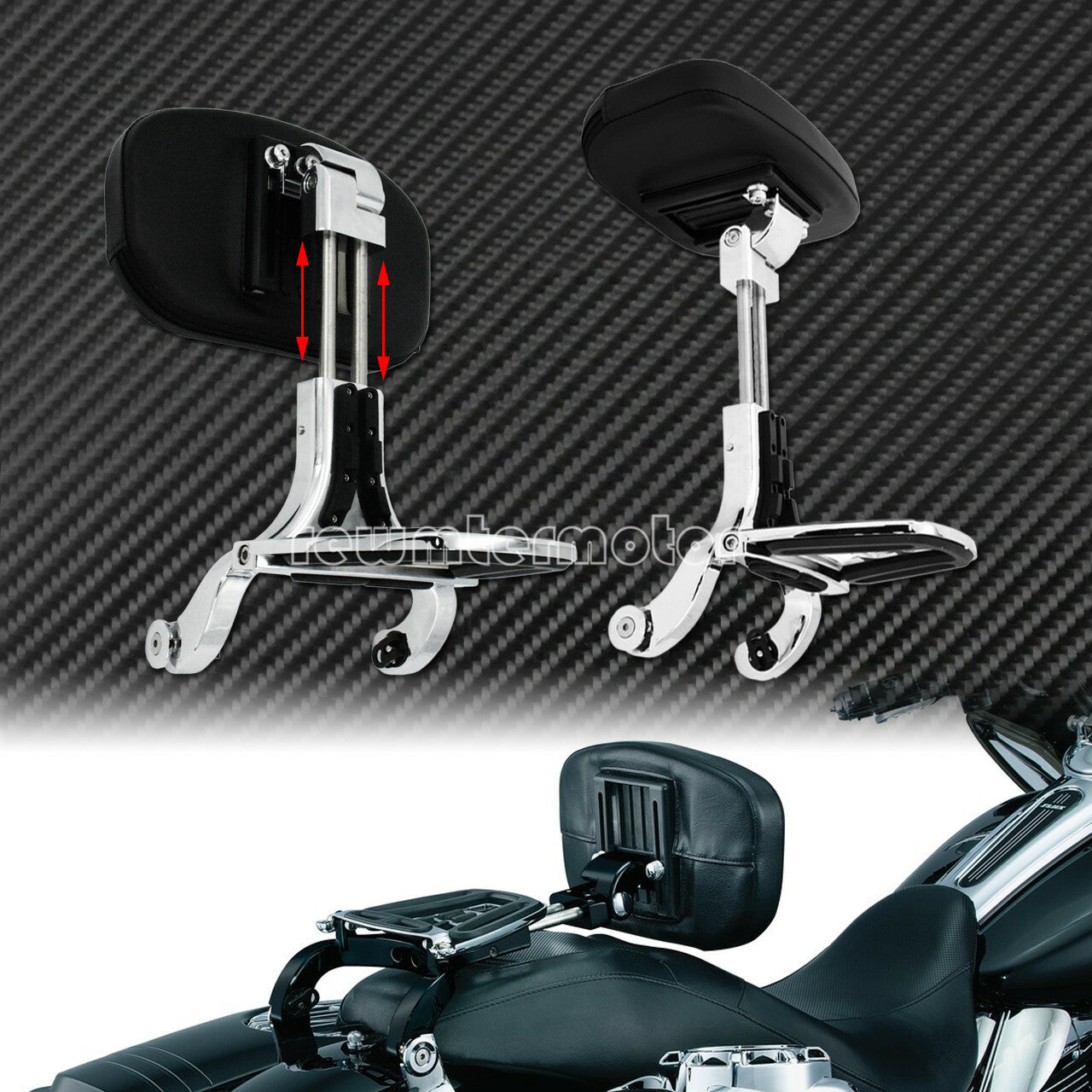 Multi-Purpose Driver Passenger Backrest Fit For Indian Hard Bag Chieftain 14