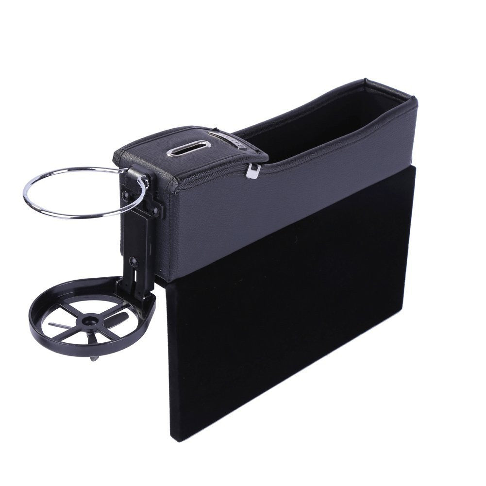 1x Car for Seat Catcher Gap Filler Storage Right Side Box Coin Collector Cup Holder