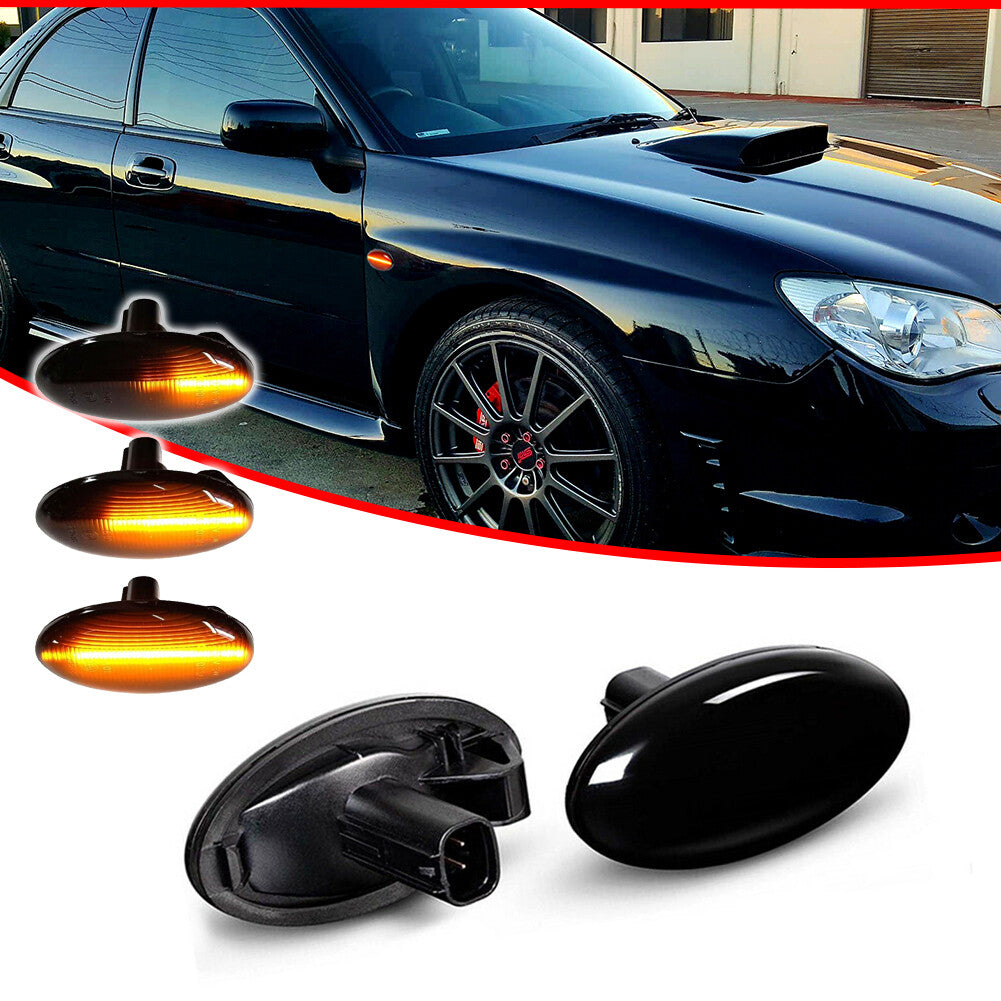 Two sequential LED side marker lights for Subaru Impreza WRX STI Forester Liberty