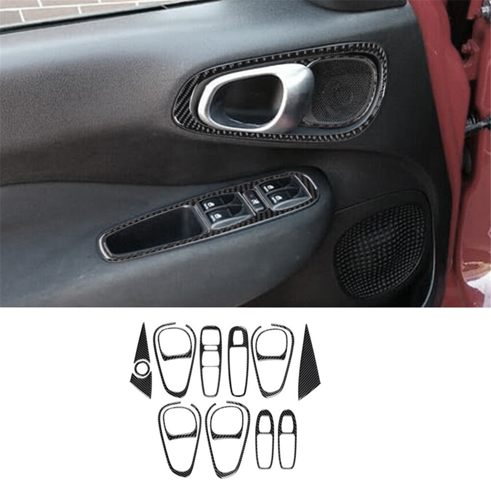 41Pcs Carbon Fiber Interior Full Kit Cover Trim Sticker for Fiat 500L 2014-2017