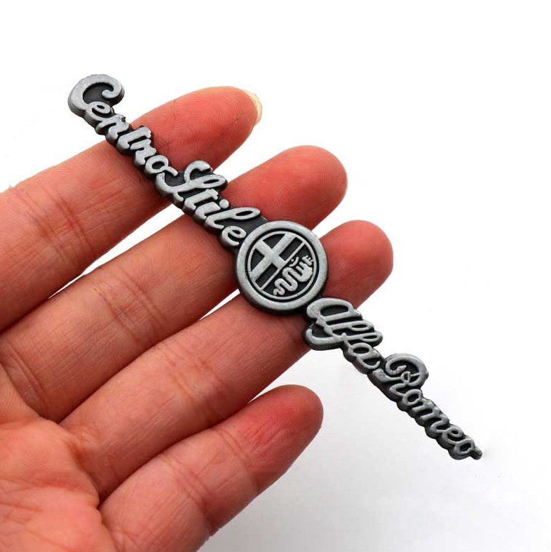 1 piece of for Alfa Romeo grey central staircase side fender rear trunk sticker badge logo