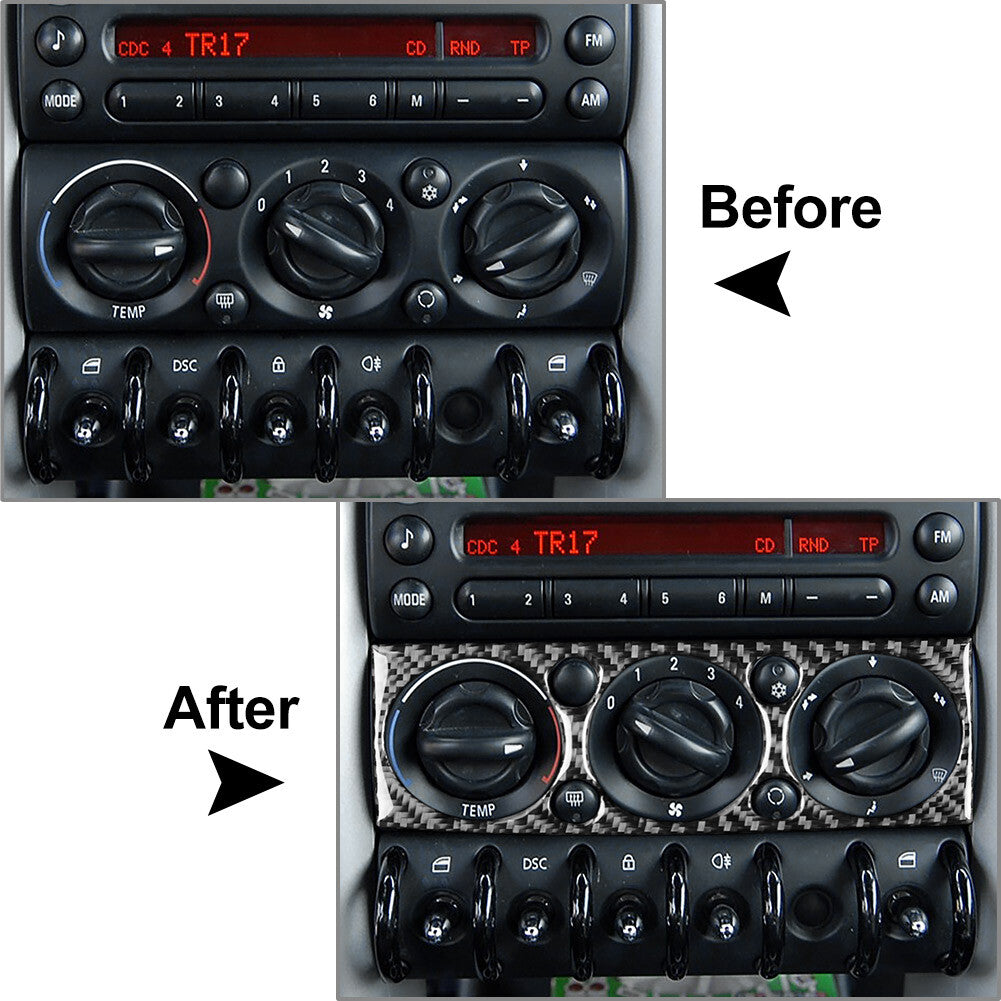Center Console AC Switch Panel Cover Black Fit for BMW for Mini Cooper R50 R53 2005-06