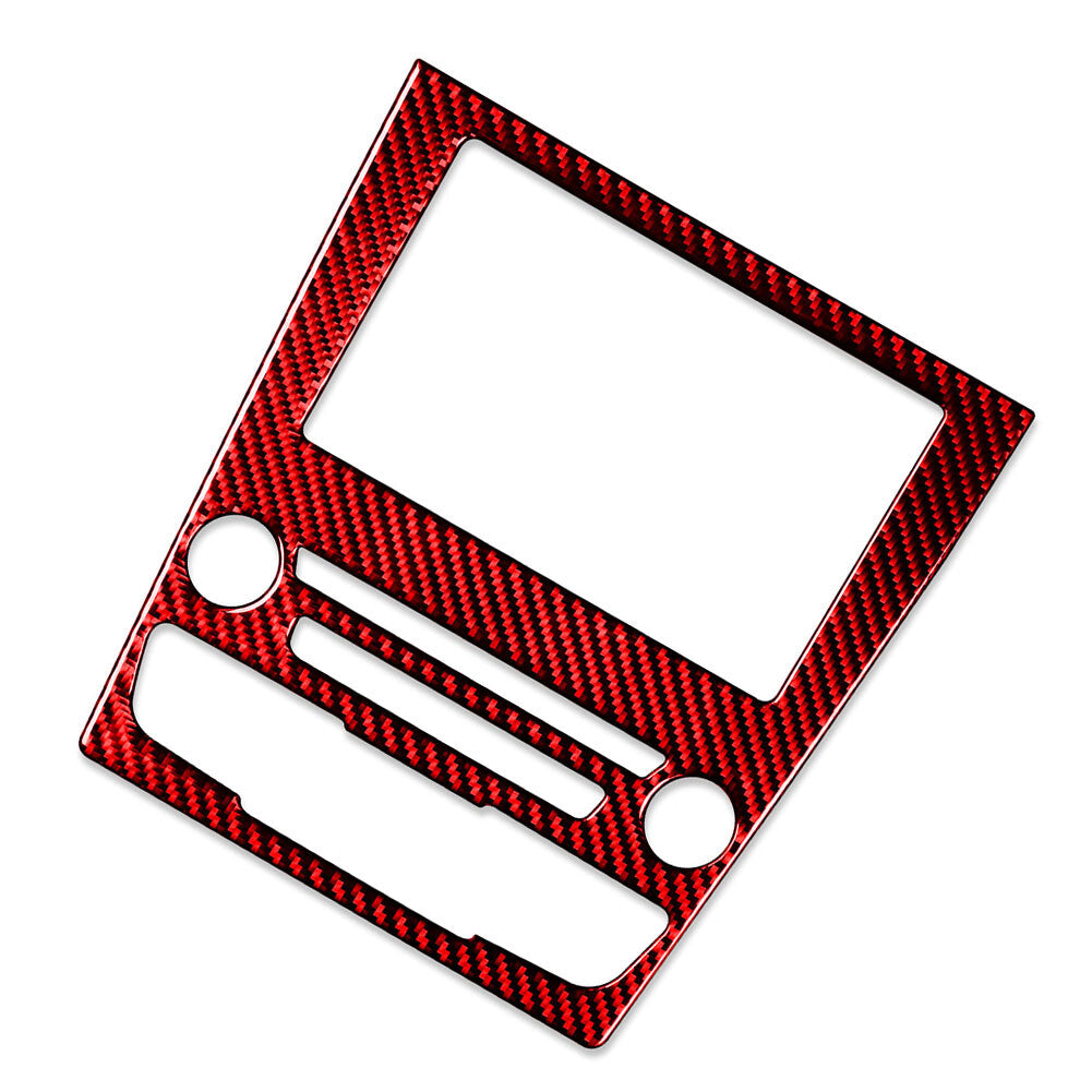GPS Navigation Panel Cover Trim Carbon Fiber Red for Ford Fusion Mondeo 13-19
