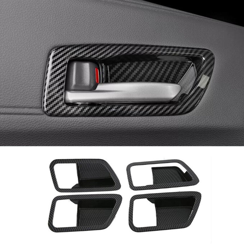 Carbon fiber interior door handle cup cover trim (4 pieces) for Toyota Tundra 2022-2024