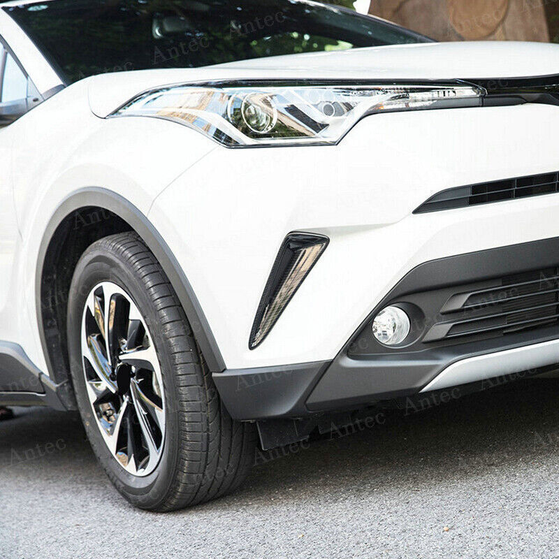 2P Carbon Fiber Look Front Bumper Fog Light Cover Trim for Toyota C~HR CHR 18-22