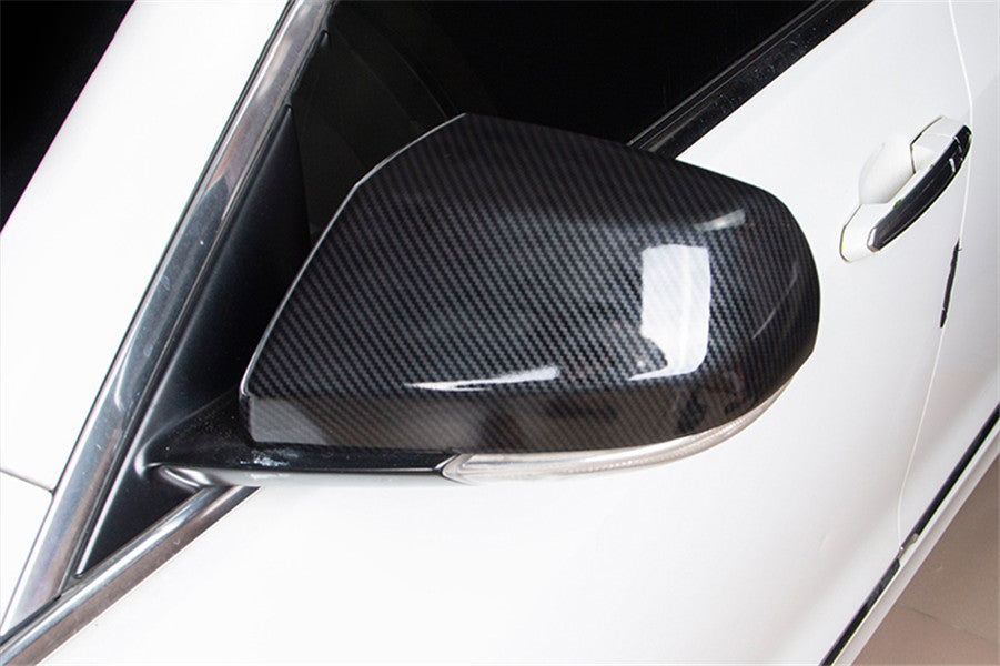 Carbon Fiber ABS Rear View Side Mirror Cover Trim 2PCS for Cadillac CT4 2020-24