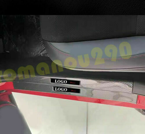 8X for Honda for Civic Sedan 2022-23 Carbon Fiber Side Door Sill Scuff Plate Guards