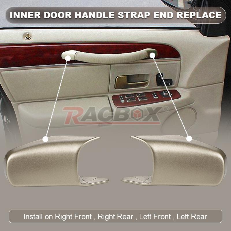 New Set of 2pcs Door Pull Strap End Caps for Lincoln Town Car 2003-2011