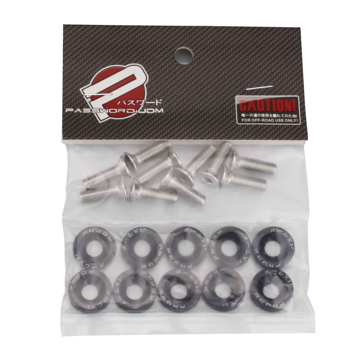 Black JDM Billet Aluminum Fender/Bumper Washer/Bolt Engine Bay Dress Up Kit