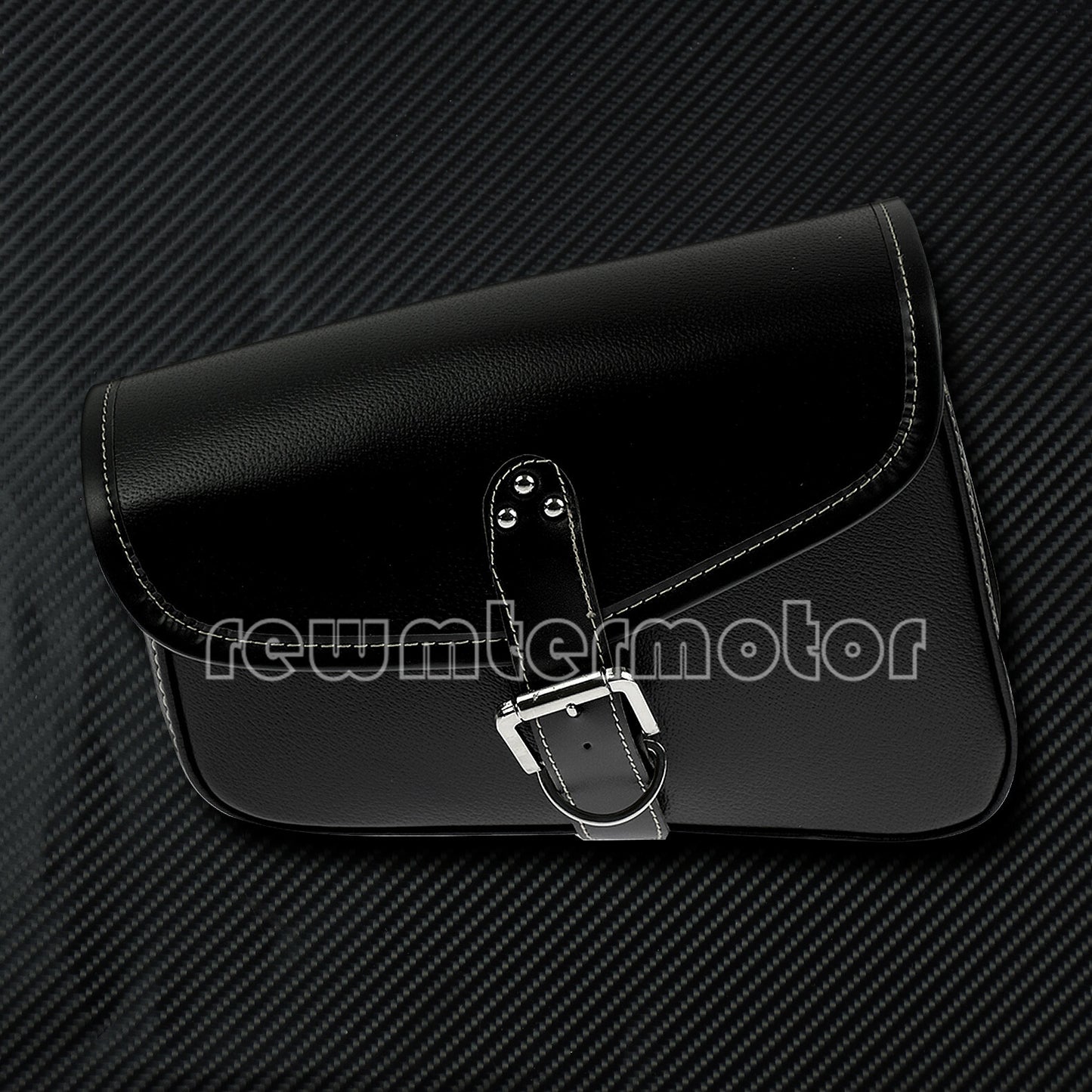 Black Left Side Saddlebag Saddle Bag Fit For Sportster XL883 XL1200 PU Leather