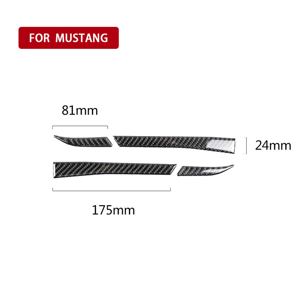 4PCS Carbon Fiber Side Mirror Cover Trim Sticker Fit for ford for Mustang 2015-2018