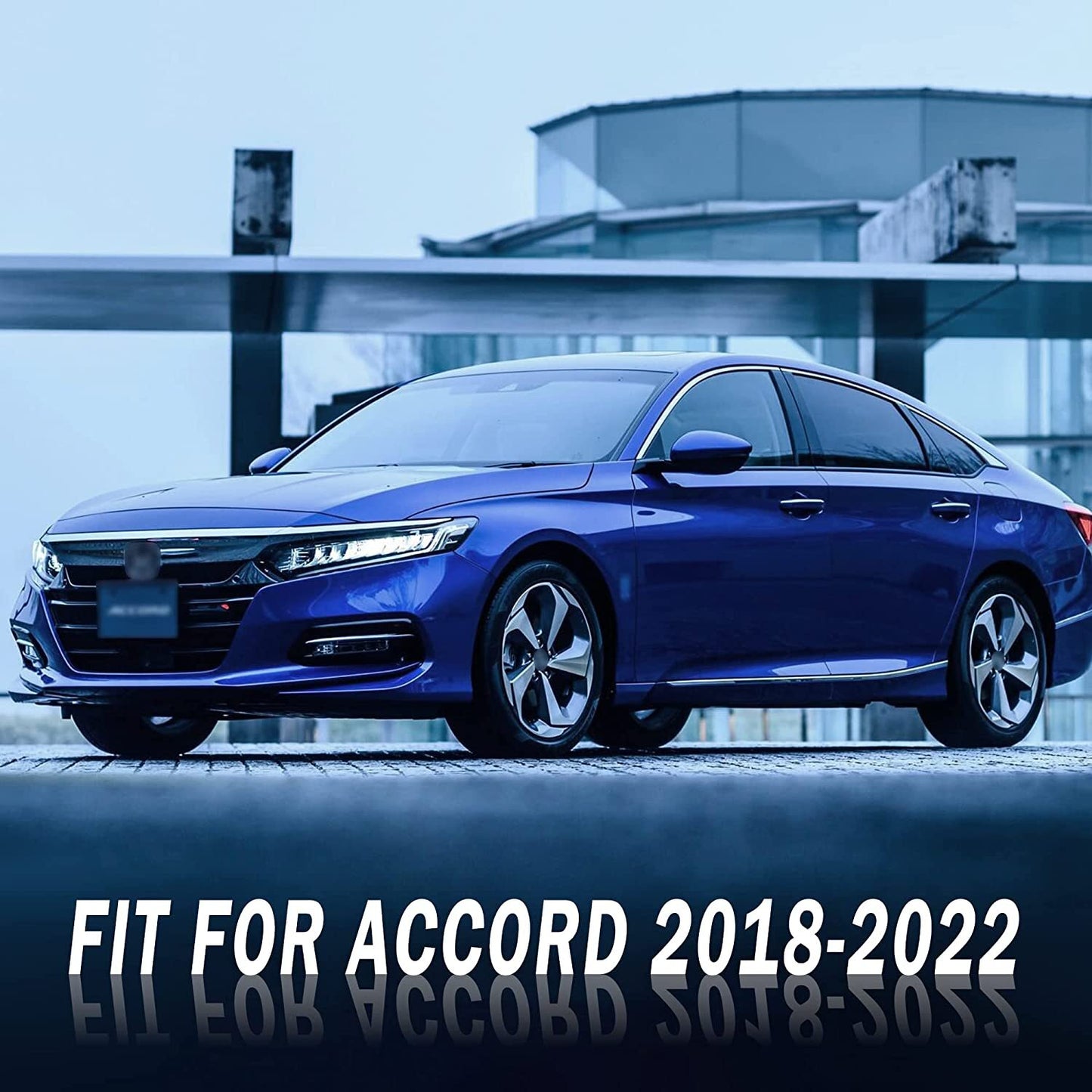 6x Chrome Delete Blackout Side Window Trim for Honda Accord 2018-22 Glossy Black