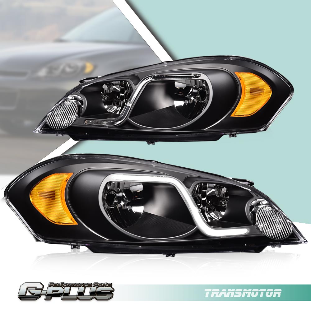 Suitable for 06-13 Impala 06-07 Monte Carlo 1 pair of LED headlights with amber reflectors.
