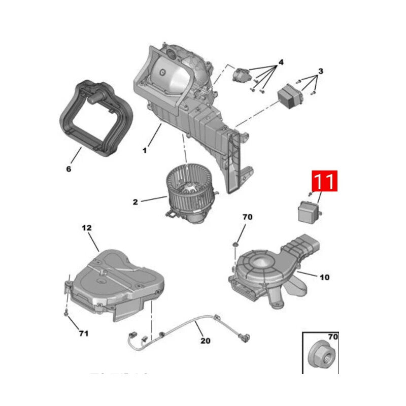 1609722280 Air Conditioning Fan Resistance Control Module for Citroen C4 Picasso