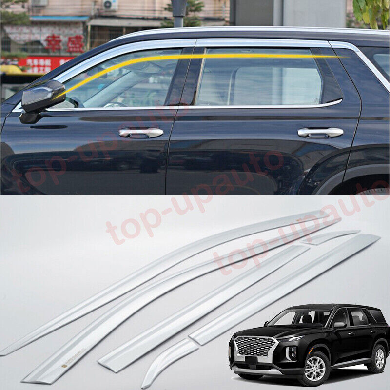 for Hyundai Palisade 2020-24 Chrome Window Wind Visors Rain Guard Vent Deflector
