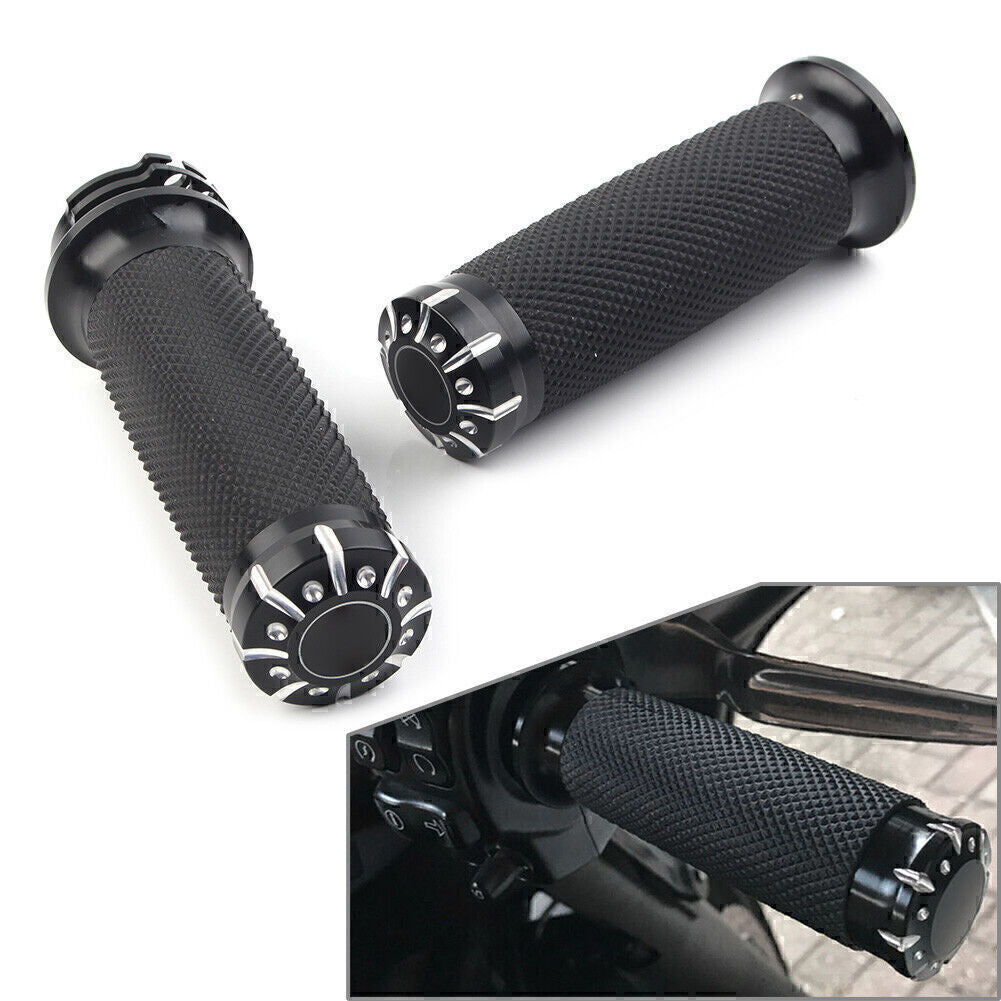 1 Handlebar Hand Grips for Harley Dyna Sportster XL883 1200 Softail 96-17 Black