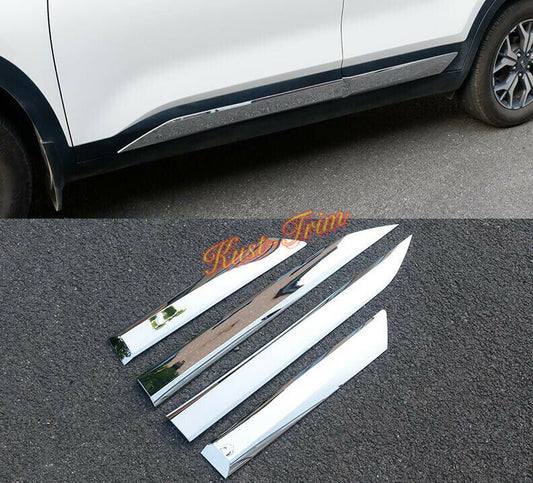 For 2020 2021 for Kia Seltos KX3 Chrome ABS Body Side Door Cover Strip Trim Set 4Pcs