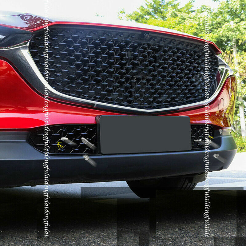 for Mazda CX-30 2020-2024 Glossy Black Front Bumper Lower Grille Cover Trim 2Pcs