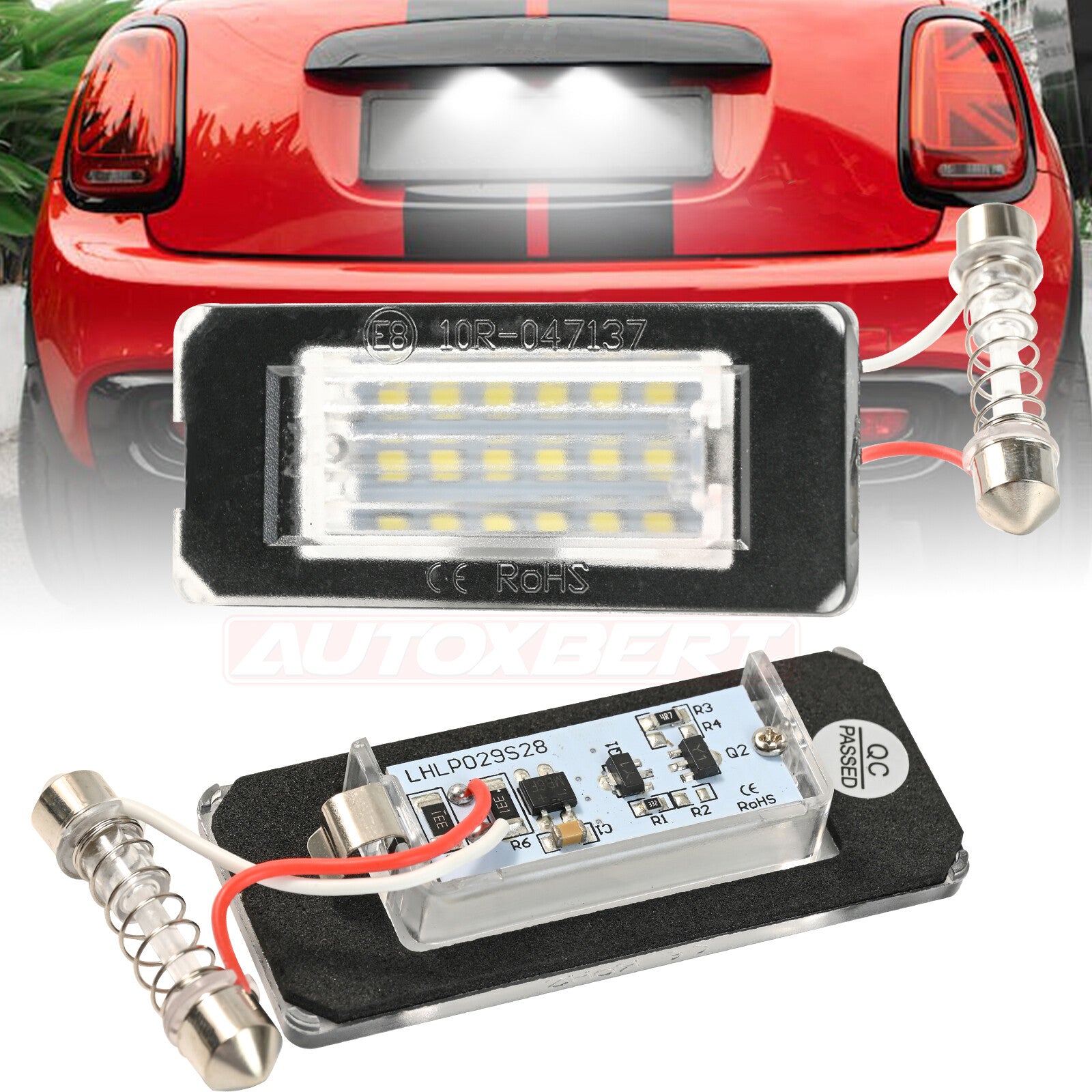 2 X LED License Plate Light for Mini Cooper R56 Xenon Number 6000K R57 R58 R59 S