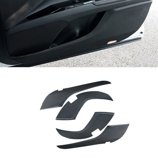 for Toyota for Camry 2018-2022 Carbon Fiber PU Inner Door Anti-Kick Panel Cover TRIM