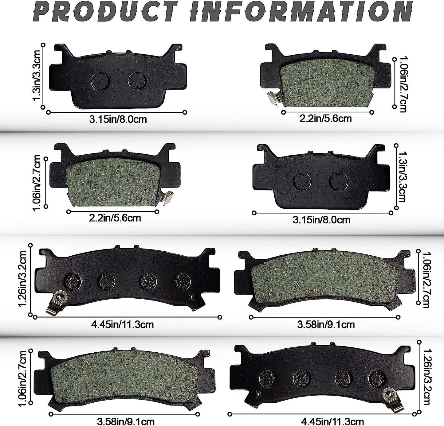 Brake Pads Front Rear for Honda Pioneer Talon 1000 1000R 1000-5 SXS 06432-HL4-A0
