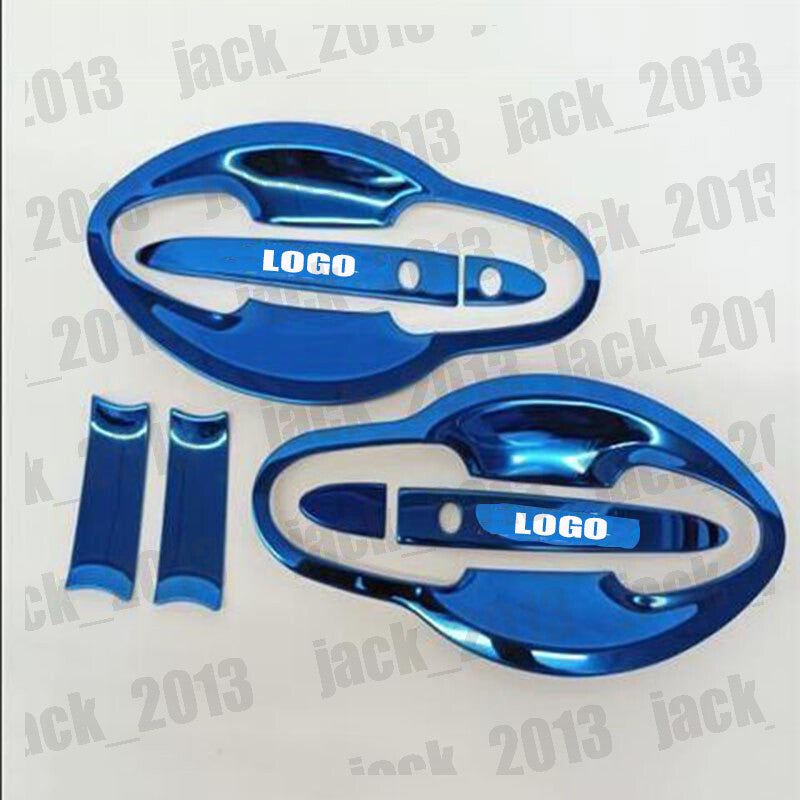 Blue Side steel Door Handle + Bowl Covers Trims for Honda Vezel HR-V HRV 2016-20