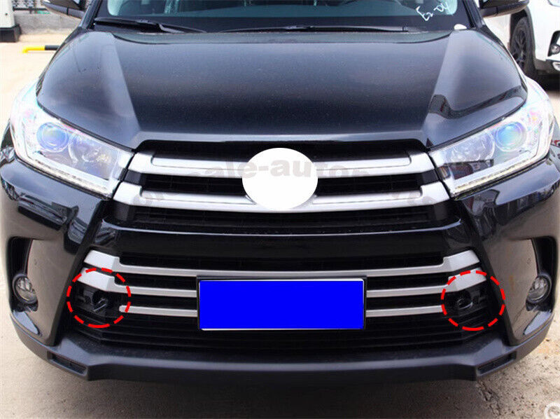 Silver Left Front Grille Trailer Tow Cover Fit for Toyota Highlander 2017-2019