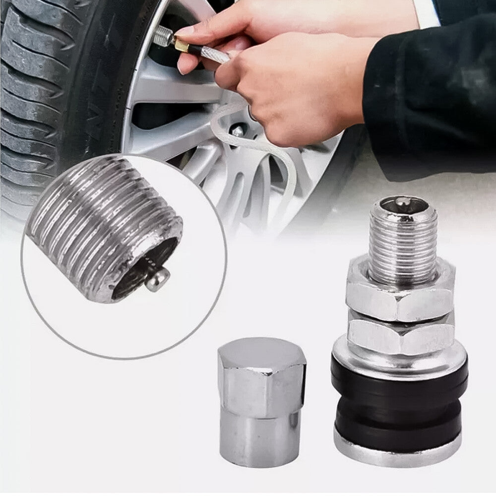4XPCS Flush Mount Metal Chrome Tire Valve Stems High Pressure Bolt Valve TR161