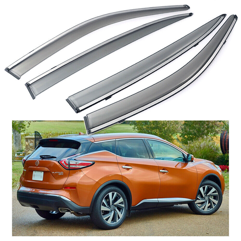 4X Side Window Deflector Visors Rain Guards Vent Shade for 15-2022 for Nissan Murano