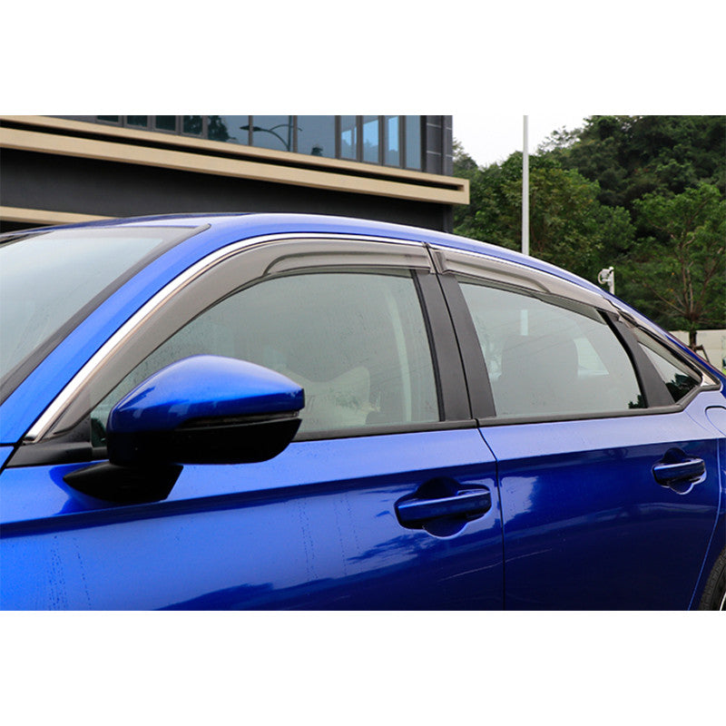 6x for Honda for Civic 22-23 Sedan Window Visor Sun Rain Guard Vent Deflector Shade