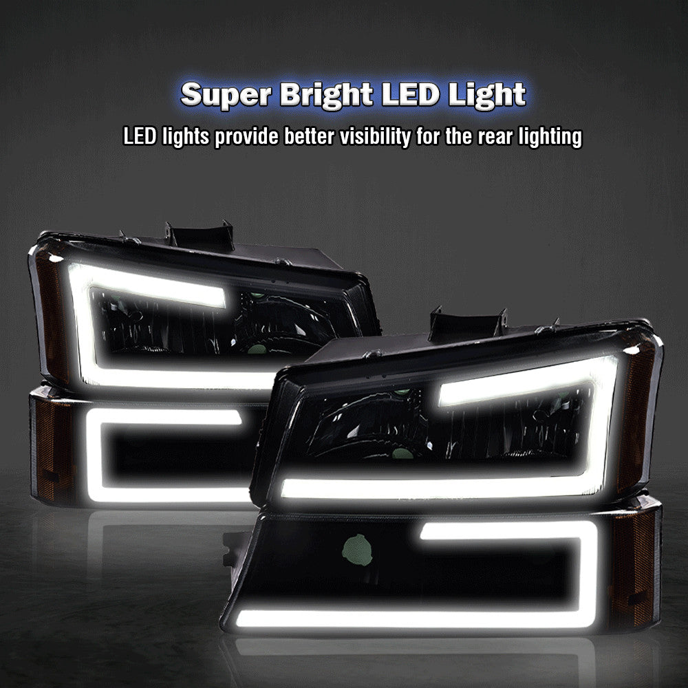 2003-2007 Silverado/Avalanche {Double LED C-BAR} Yellowwood/Raw Butter + Sled