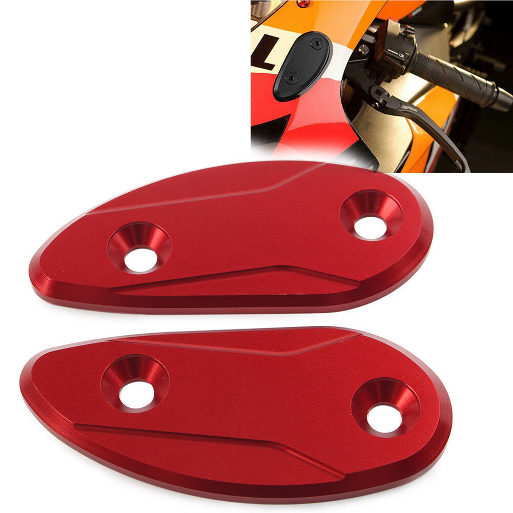 Fit for Honda CBR1000RR CBR 1000RR 2008-17 Rearview Mirror Block Off Base Plates Red