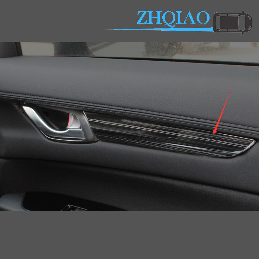 Black titanium Stainless Inner Door Panel Cover Trim Fit for Mazda CX5 17-20