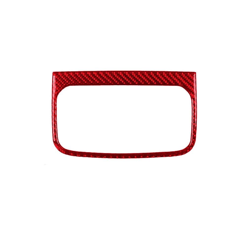 Red Carbon Fiber Rear Central Cup Holder Cover Trim for Toyota Tacoma 2016-2021
