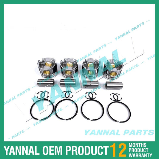 4-piece piston with piston rings + 0.5 mm for Mitsubishi K4M DI engine (oversized)