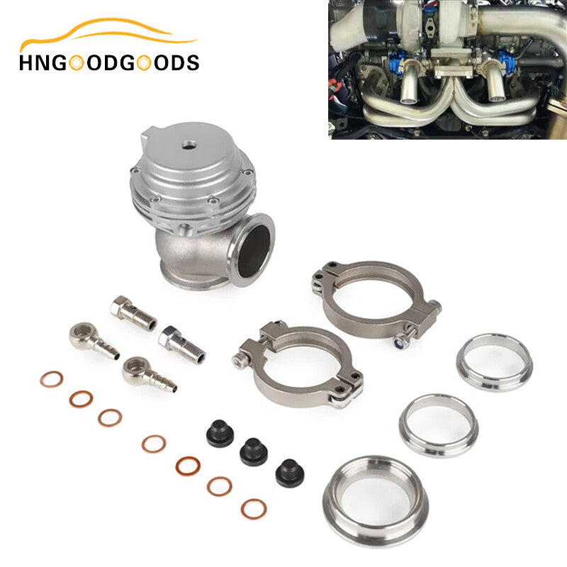 Silver 38mm external turbine Wastegate V-band flange 22PSI for manifold universal